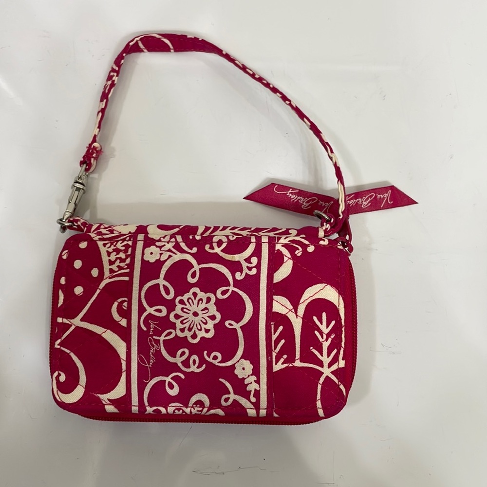 Vera Bradley Twirly Birds Pink Wristlet